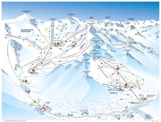 Fendels – mapa tras narciarskich