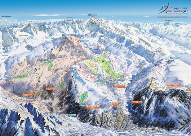 Vaujany – mapa tras narciarskich