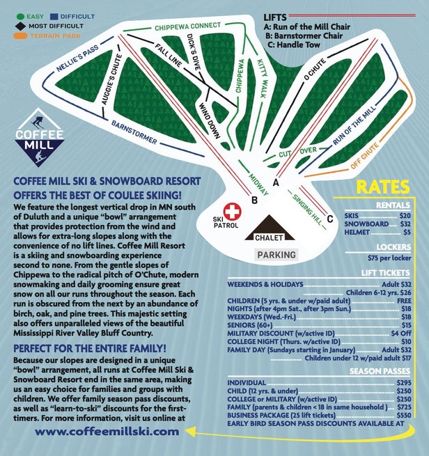 Coffee Mill Ski & Snowboard Resort Mapa sjezdovek