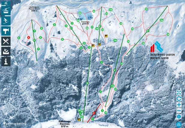 Racines - Giovo Mapa sjezdovek