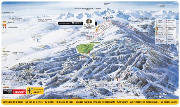 Pistenplan Bolquère - Pyrénées 2000 