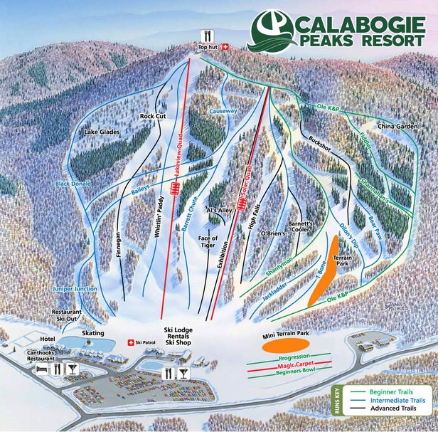 Calabogie Peaks Mapa sjezdovek