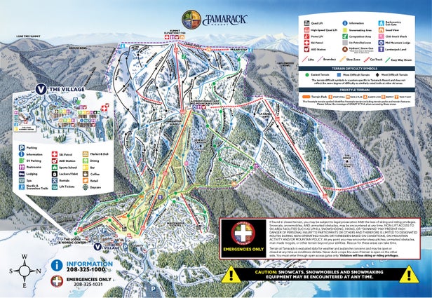 Tamarack Resort Plano de pistas