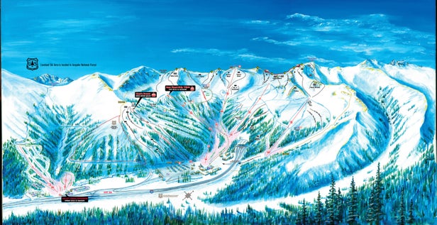 Loveland Ski Area Mapa zjazdoviek