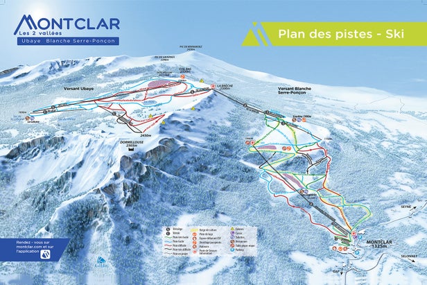 Pistenplan Montclar les 2 vallées