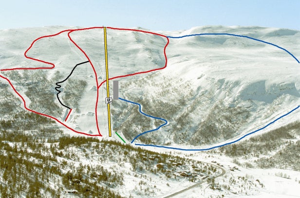 Pistenplan Lemonsjøen Jotunheimen