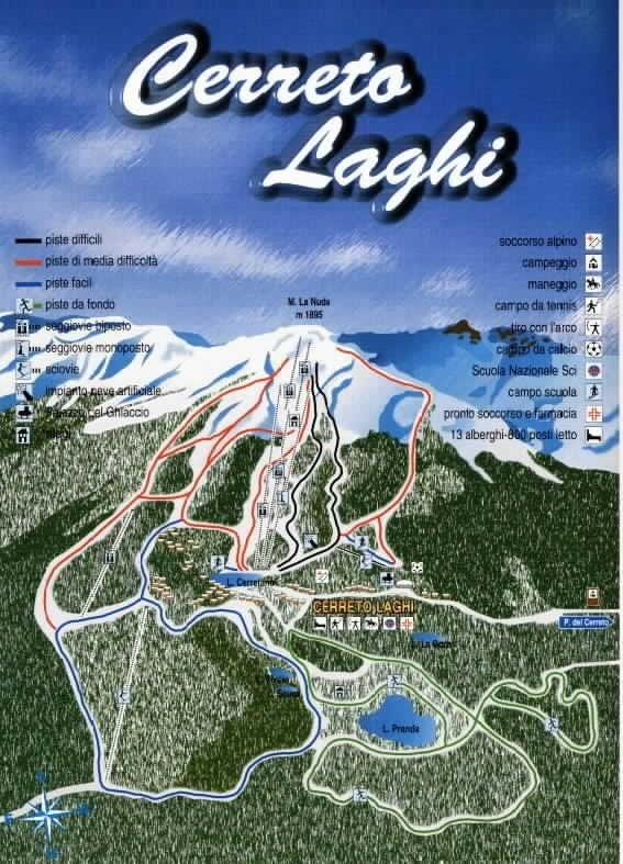 Cerreto Laghi Mapa sjezdovek