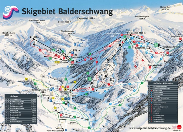 Balderschwang Mapa sjezdovek