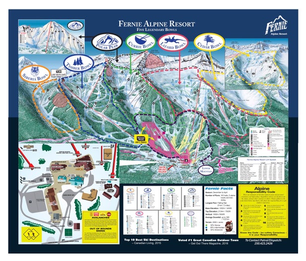 Fernie Alpine Mapa sjezdovek