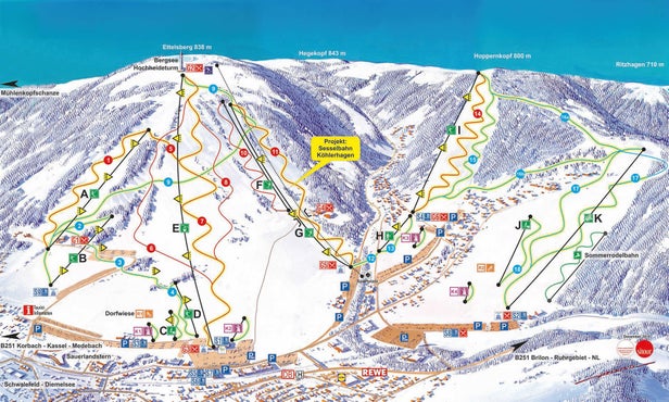 Willingen Mapa sjezdovek