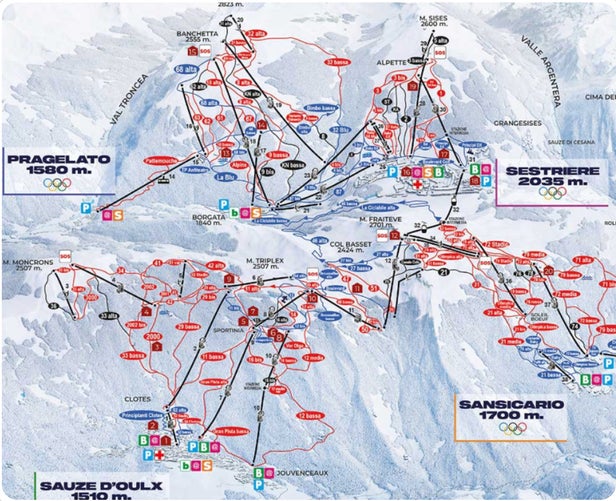 Pistenplan Sauze d'Oulx