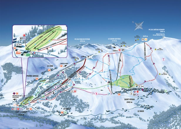 Molines en Queyras Mapa zjazdoviek