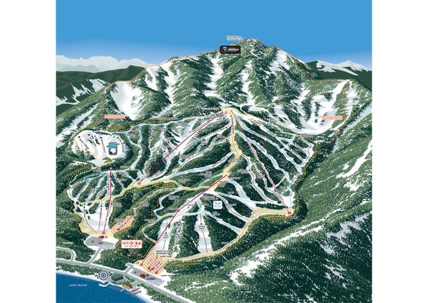 Homewood Mountain Resort Mapa zjazdoviek