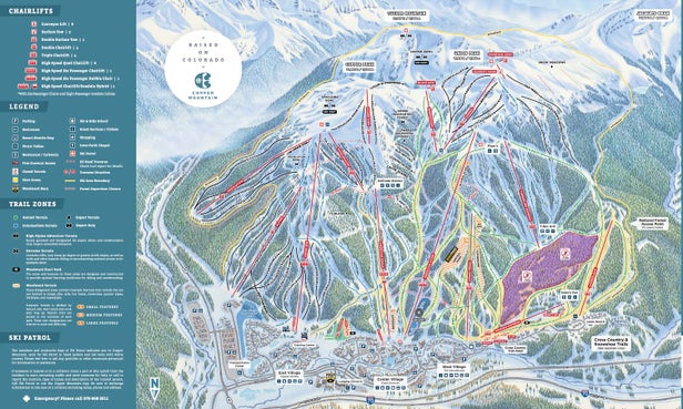 Copper Mountain Mapa zjazdoviek