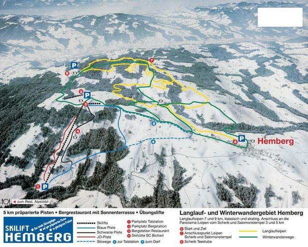 Hemberg - Bächli Piste Map