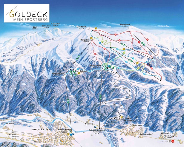 Pistenplan Goldeck Bergbahnen