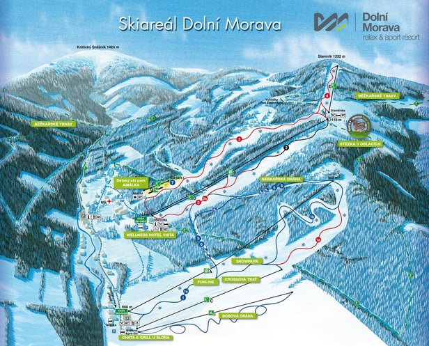 Dolní Morava – mapa tras narciarskich