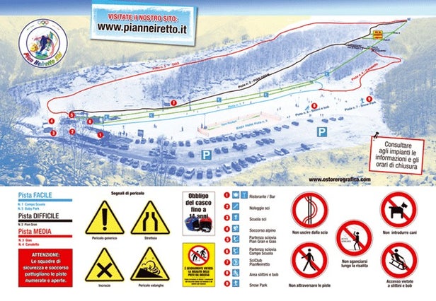 Pian Neiretto Mapa zjazdoviek