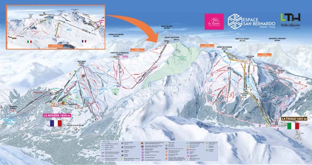 La Rosière Mapa zjazdoviek