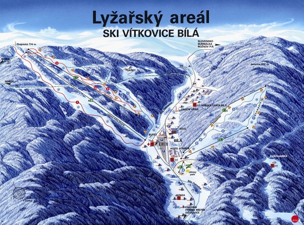 Bílá Mapa sjezdovek