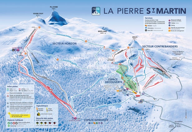 La Pierre St Martin Mapa sjezdovek