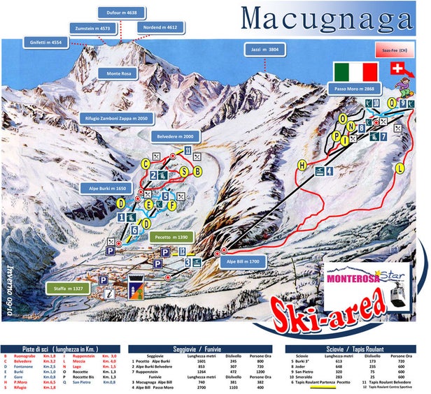 Macugnaga Piste Map