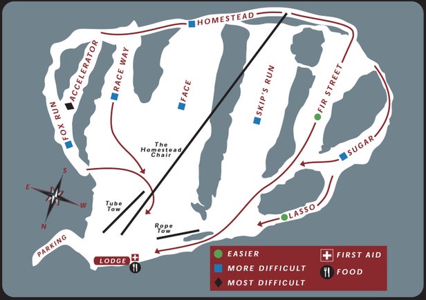 Cooper Spur Mapa zjazdoviek