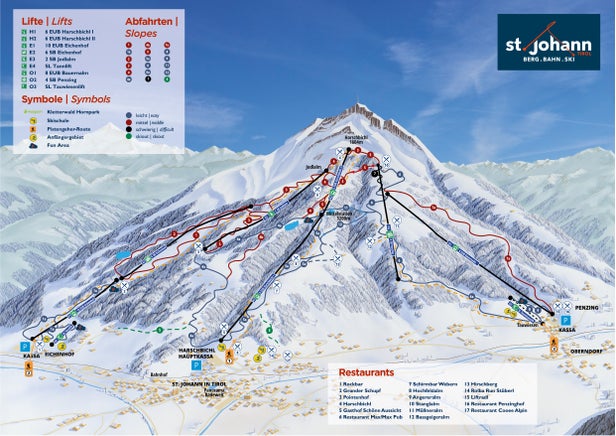 St. Johann in Tirol Mappa piste