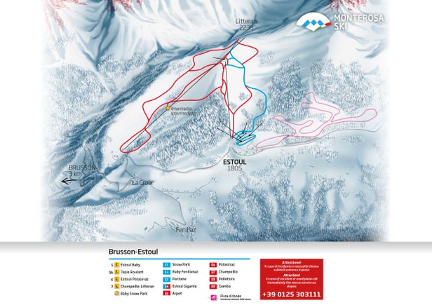 Brusson Piste Map