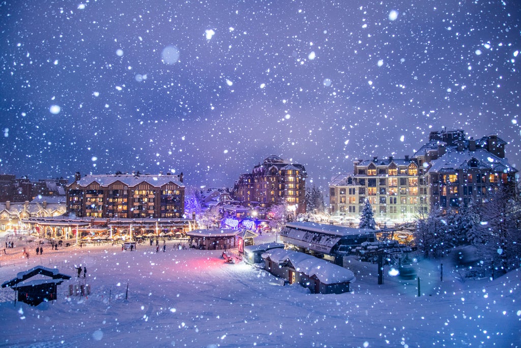 Whistler Blackcomb_Village Night Snowfall_(c): Whistler Blackcomb