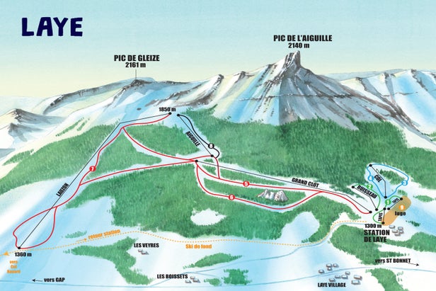 Pistenplan Laye en Champsaur