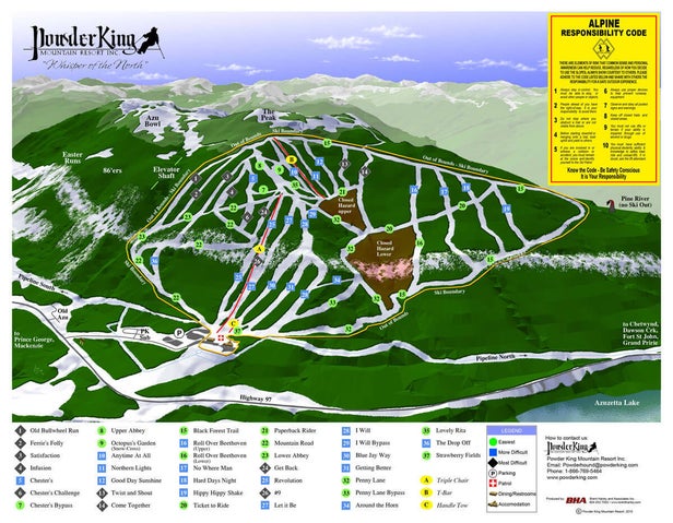 Powder King Mapa zjazdoviek