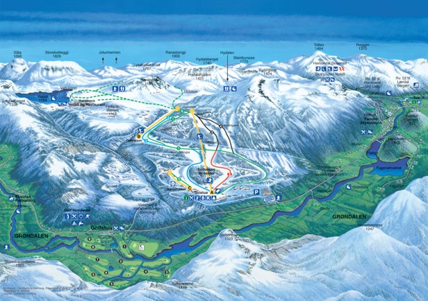 Hemsedal - Solheisen Mapa zjazdoviek