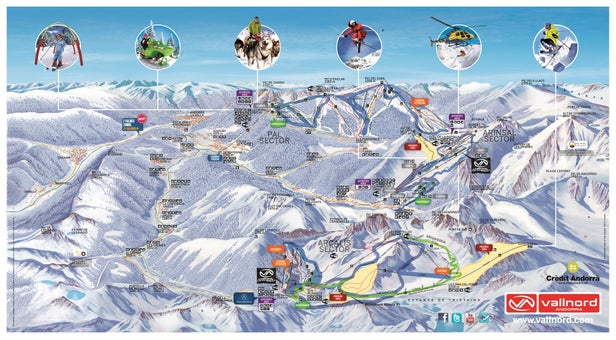 Vallnord / Arcalís Mapa zjazdoviek