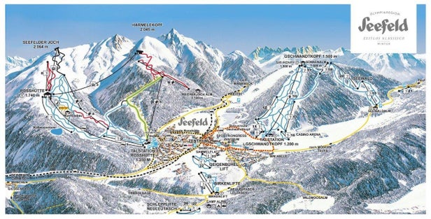 Birkenlift Seefeld – mapa tras narciarskich