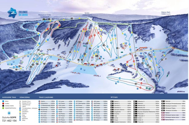 Zieleniec Mapa zjazdoviek