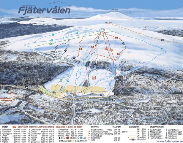 Fjätervålen Mapa zjazdoviek