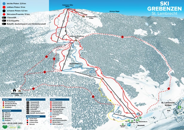 Pistenplan Grebenzen - St. Lambrecht