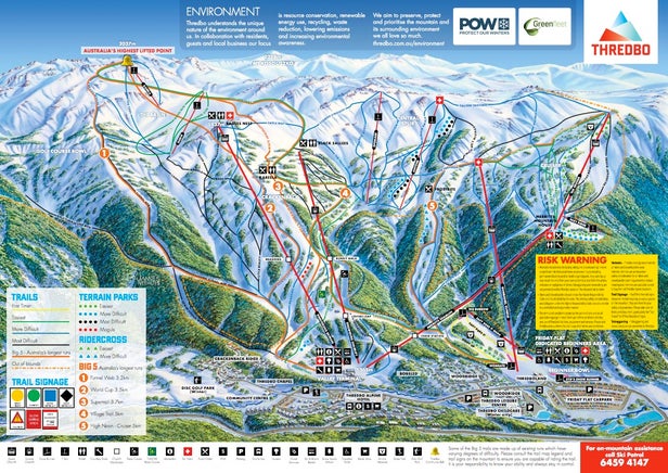 Thredbo Alpine Resort Mapa zjazdoviek