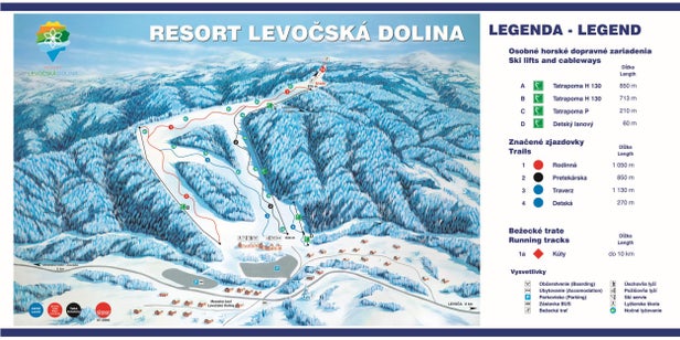 Resort Levočská dolina Mapa zjazdoviek