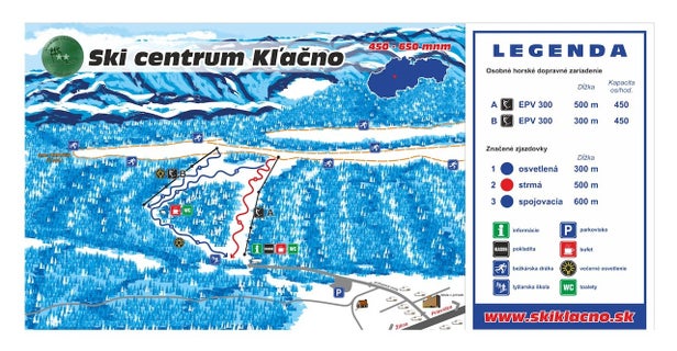 Pistenplan Skicentrum Kľačno