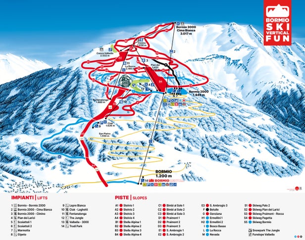 Bormio Mapa zjazdoviek