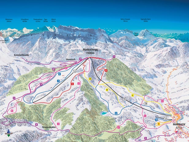 Marbach - Marbachegg Mapa sjezdovek