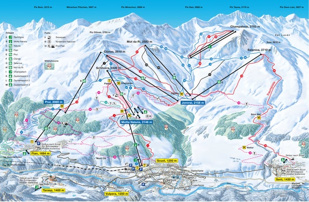 Pistenplan Scuol Motta Naluns