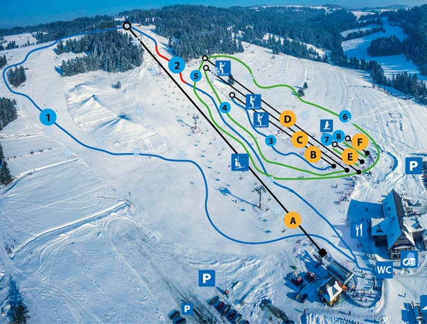 Koziniec ski Mapa sjezdovek