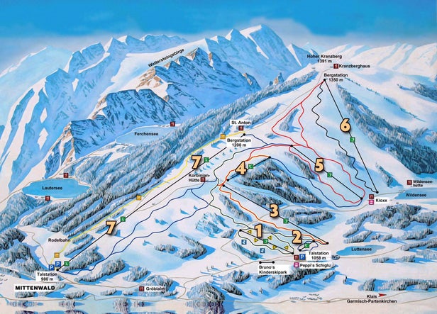 Kranzberg - Mittenwald Mapa zjazdoviek