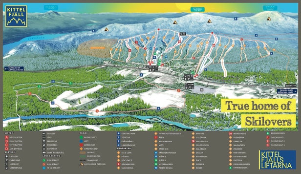 Kittelfjäll Mapa sjezdovek