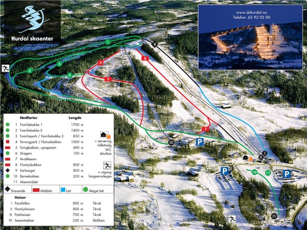 Hurdal Skisenter Piste Map