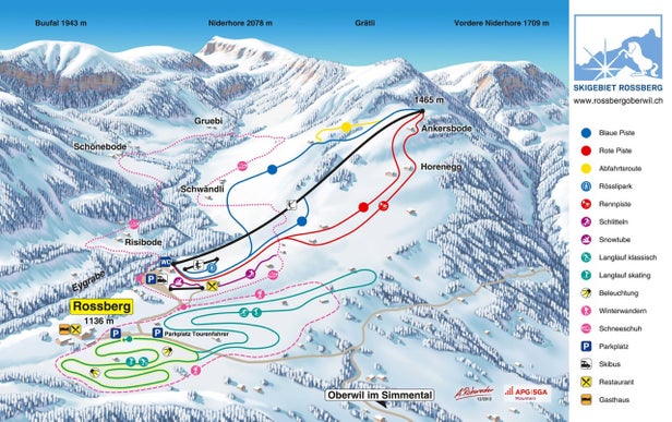 Rossberg Oberwil Mappa piste