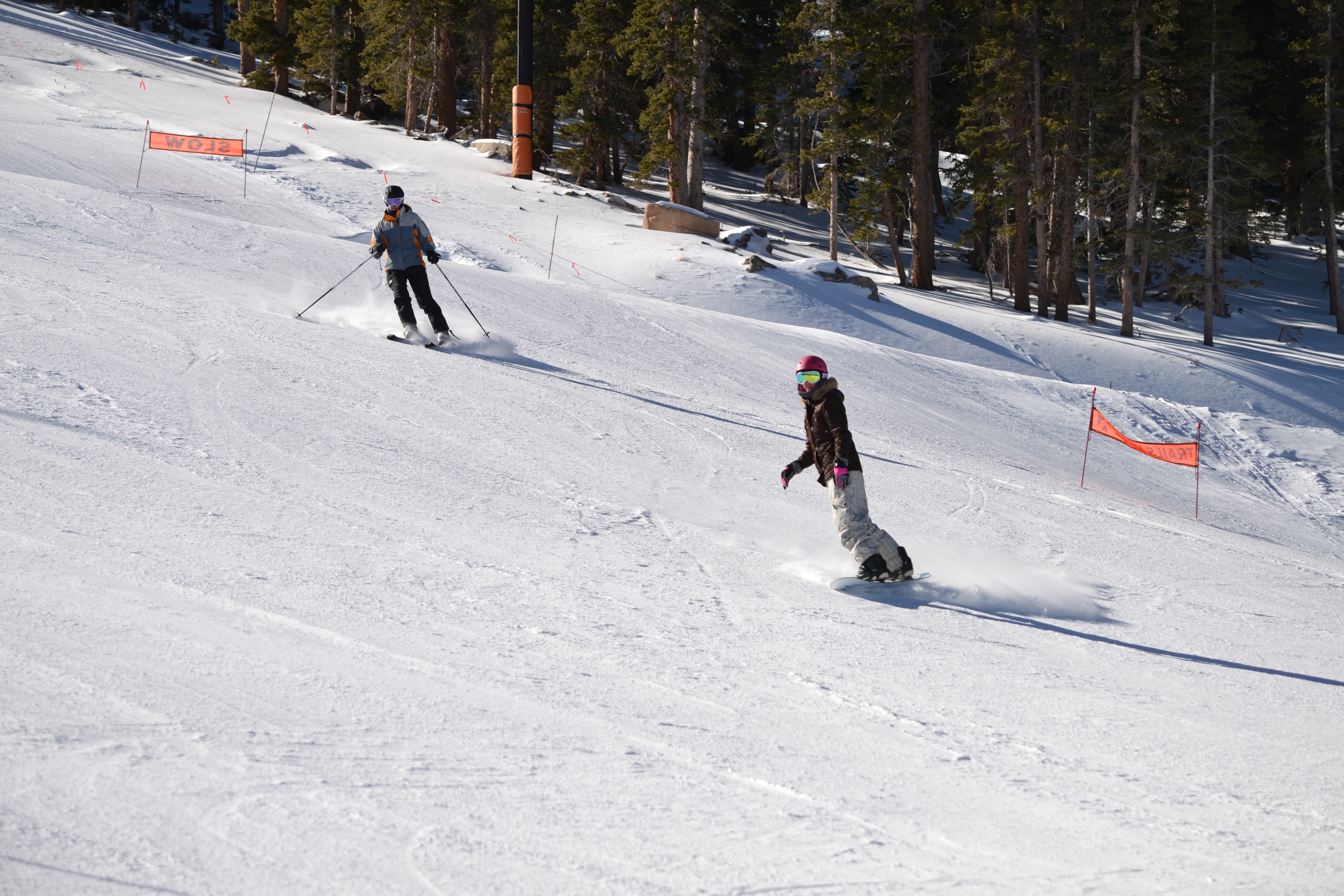 Skier on a slope at Echo Mountain, Colorado